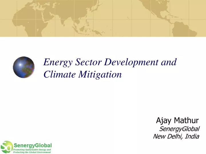 energy sector development and climate mitigation