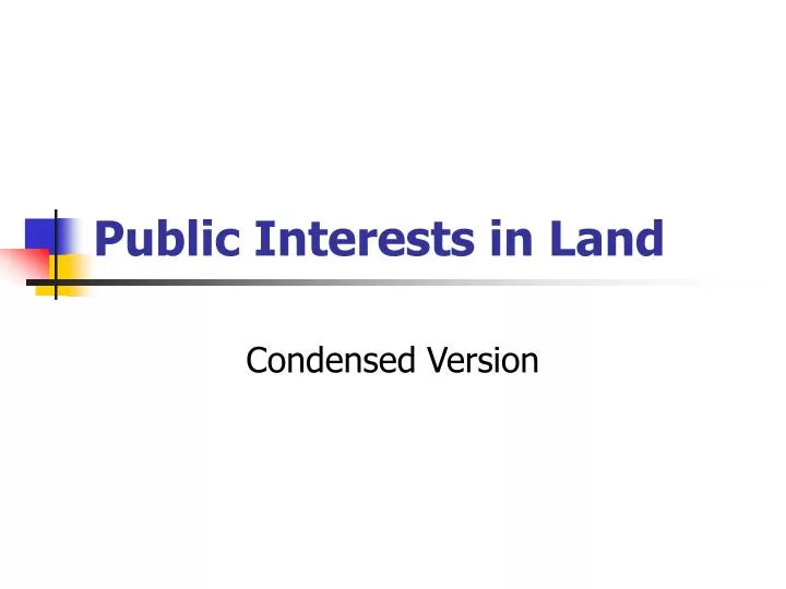 public interests in land