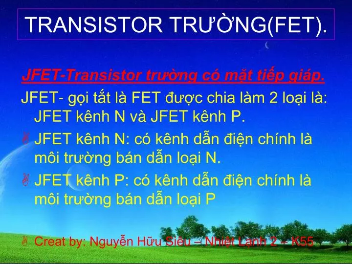 transistor tr ng fet