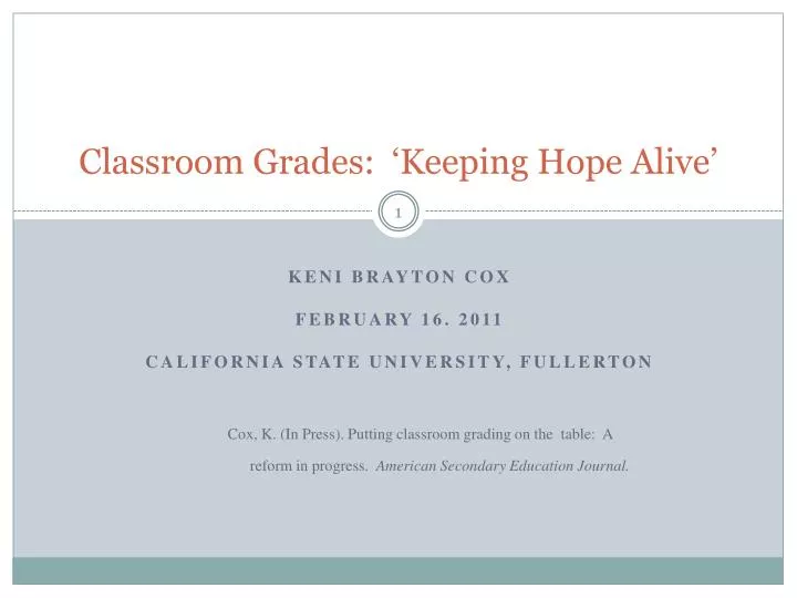 classroom grades keeping hope alive