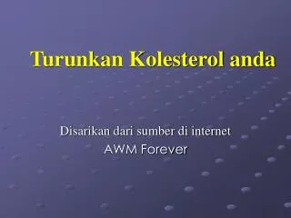 turunkan kolesterol anda