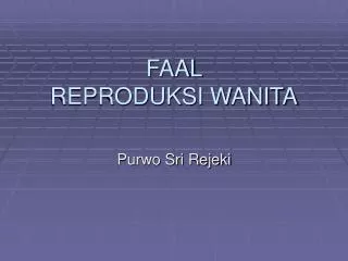 faal reproduksi wanita