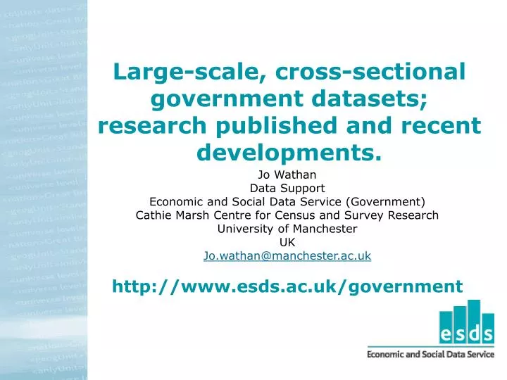 large scale cross sectional government datasets research published and recent developments