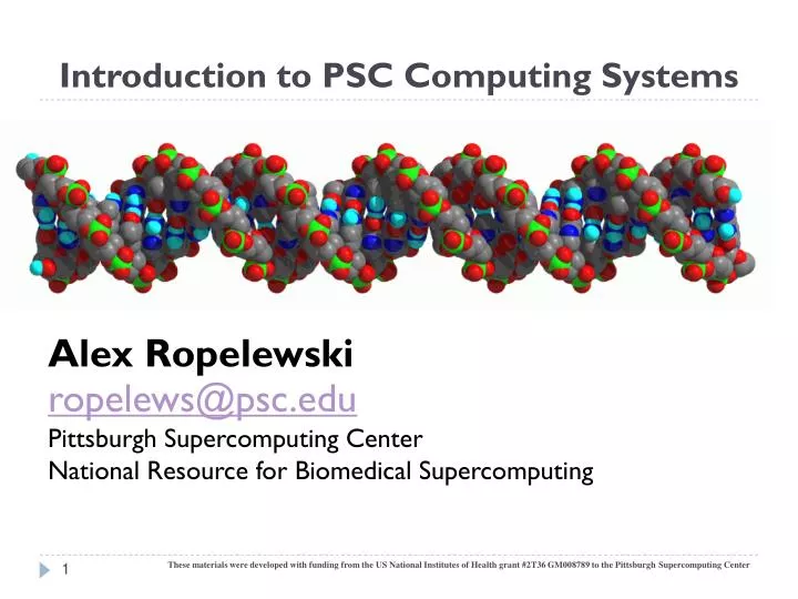 introduction to psc computing systems