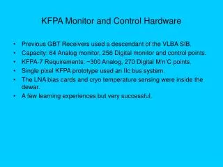 KFPA Monitor and Control Hardware