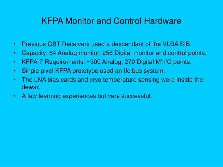 kfpa monitor and control hardware