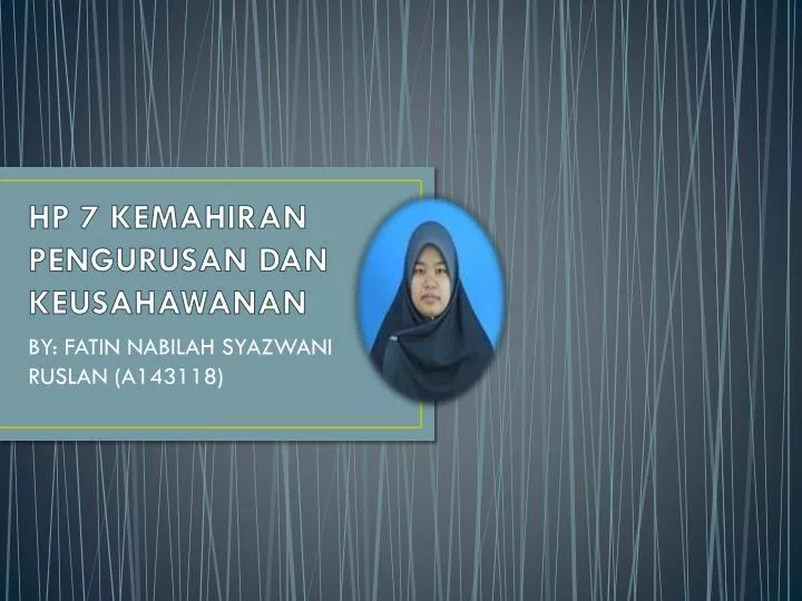 hp 7 kemahiran pengurusan dan keusahawanan