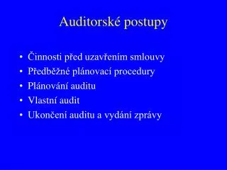 auditorsk postupy
