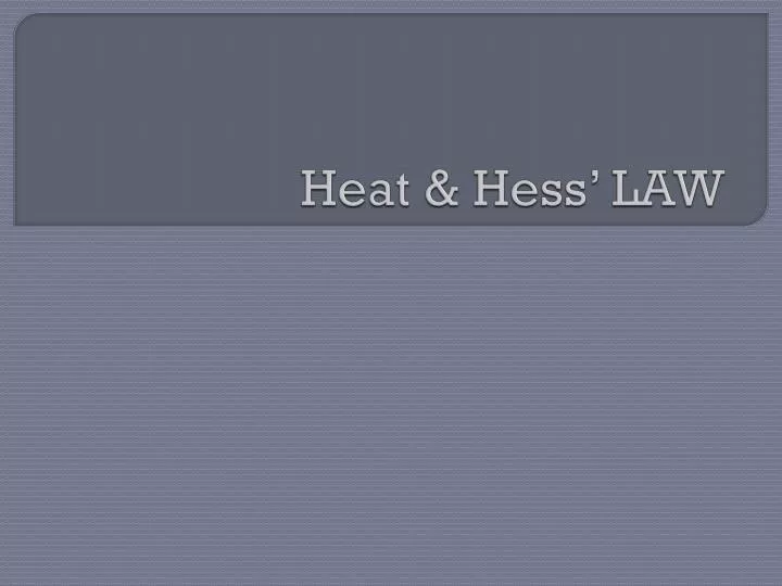 heat hess law