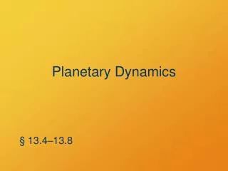 planetary dynamics