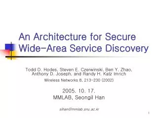 An Architecture for Secure Wide-Area Service Discovery