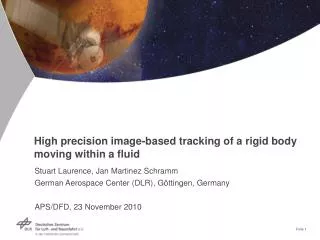 High precision image-based tracking of a rigid body moving within a fluid