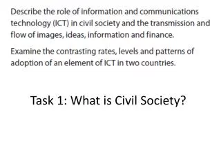 Task 1: What is Civil Society?