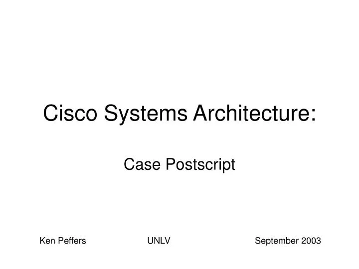 cisco systems architecture