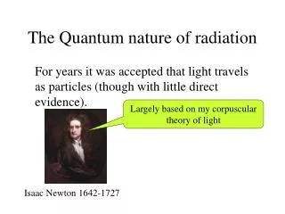 The Quantum nature of radiation
