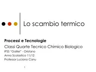 lo scambio termico