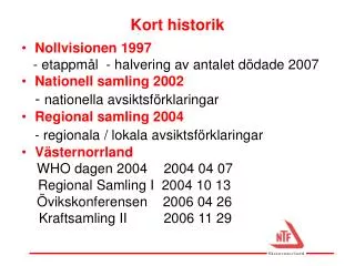 kort historik