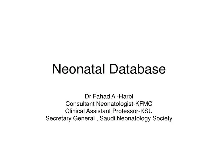 neonatal database