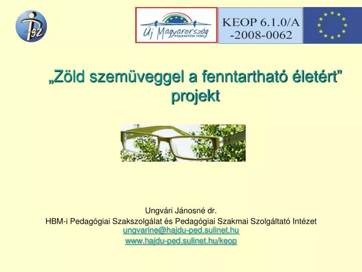 z ld szem veggel a fenntarthat let rt projekt