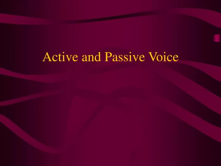 active and passive voice