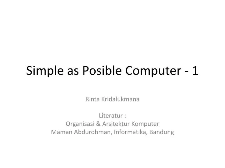 simple as posible computer 1