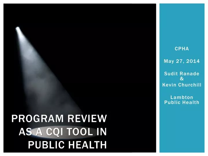 program review as a cqi tool in public health