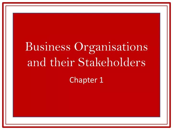 business organisations and their stakeholders