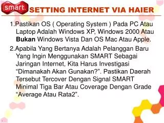 setting internet via haier