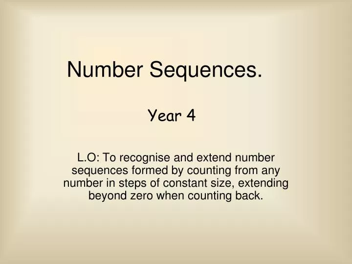 number sequences