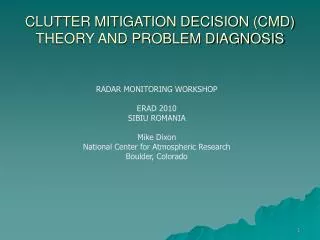 CLUTTER MITIGATION DECISION (CMD) THEORY AND PROBLEM DIAGNOSIS