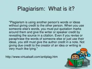 plagiarism what is it