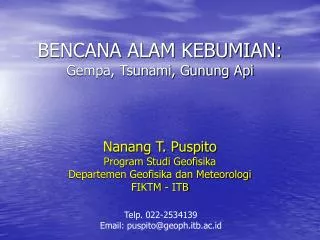 bencana alam kebumian gempa tsunami gunung api