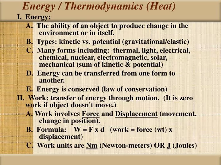energy thermodynamics heat