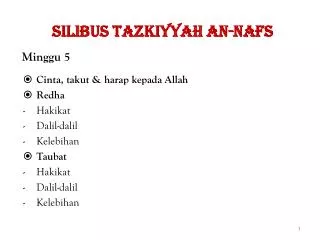 silibus tazkiyyah an nafs