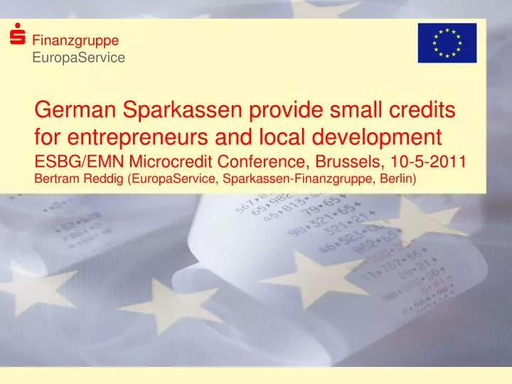 german sparkassen provide small credits for entrepreneurs and local development