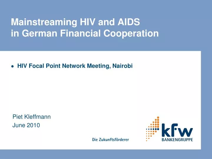 mainstreaming hiv and aids in german financial cooperation