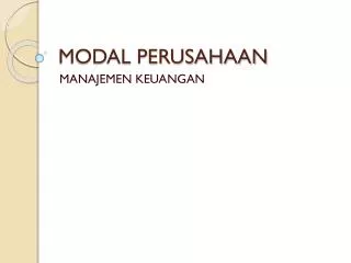 modal perusahaan