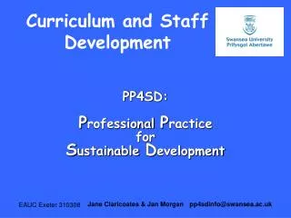 Curriculum and Staff Development
