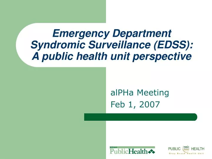 emergency department syndromic surveillance edss a public health unit perspective