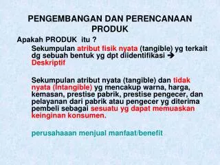 pengembangan dan perencanaan produk