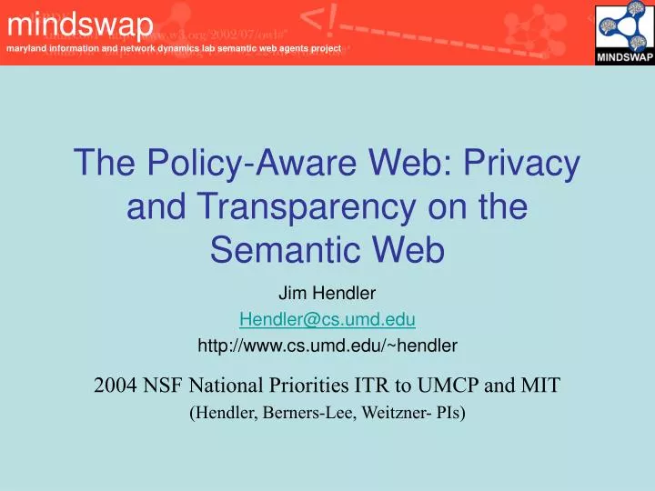 the policy aware web privacy and transparency on the semantic web