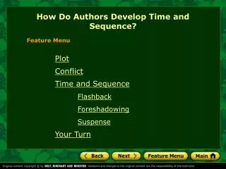 How Do Authors Develop Time and Sequence?