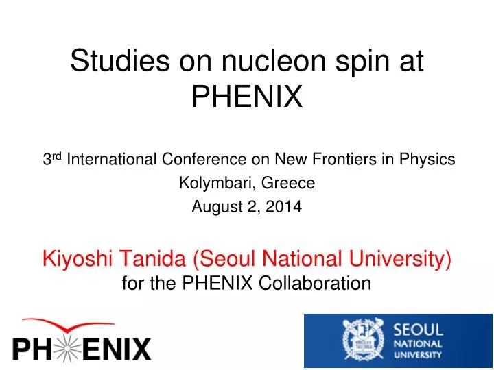 studies on nucleon spin at phenix
