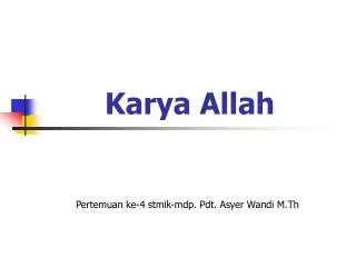karya allah