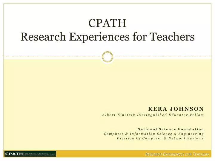cpath research experiences for teachers