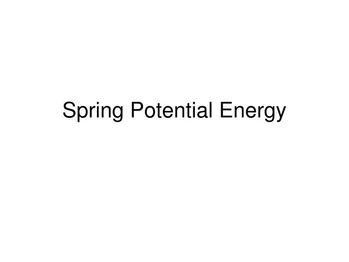 spring potential energy