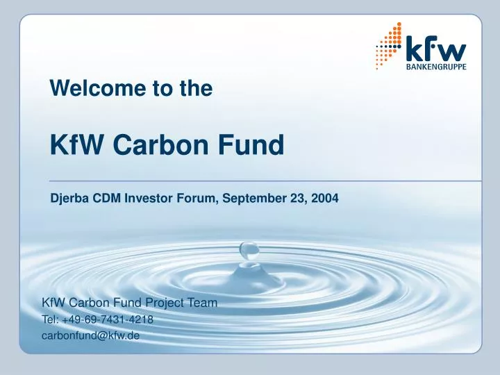 welcome to the kfw carbon fund