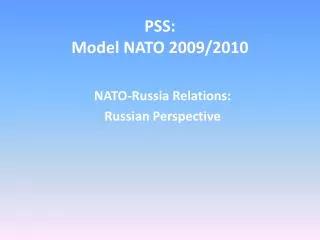 PSS: Model NATO 2009/2010