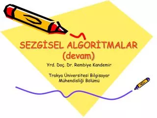 sezg sel algor tmalar devam