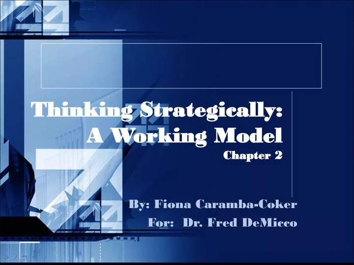 thinking strategically a working model chapter 2